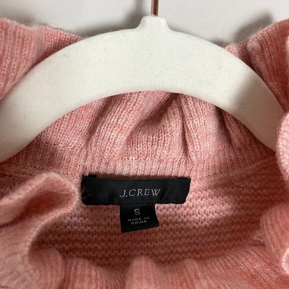 J Crew Ruffleneck Sweater Pink Womens Small Long Sleeves Alpaca Blend - Picture 2 of 9